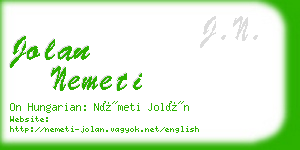 jolan nemeti business card